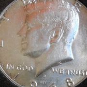 *** 1/2 DOLARA HALF DOLLAR USA 1968 SREBRO ***