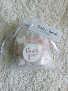 Podziękowanie dla gości ślub chrzest komunia herbata pianki cukierki 