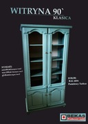 Stylowa Witryna 90` Klasica Turkusowa BOHO Producent BEKAS MEBLE 