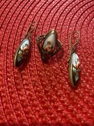 Komplet biżuterii,kolczyki,pierścionek