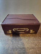 Walizka skórzana  torba brąz retro 