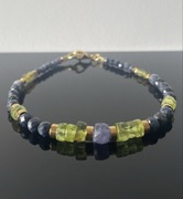 Bransoletka szafiry i oliwin