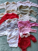 Paczka ubrań, zestaw ubranek niemowlęcych, rozmiar 56, 25 sztuk