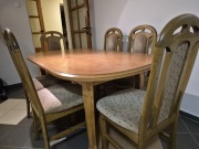 Stół rozkładany z 6 krzesłami (160x90 po rozłożeniu 200x90)