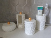 Zestaw pojemników higienicznych do łazienki biały 4w1