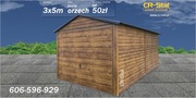 Garaż blaszany. 3x5 m. Jasny orzech. Brama podnoszona. Profil zamknięty. 
