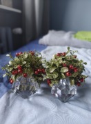 Ozdoba świąteczna sztuczna jemioła kryształ