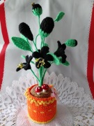 CZARNE NIETYPOWE KWIATY -rękodzieło 