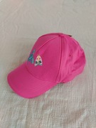 Różowa dziecięca czapka z daszkiem z osłoną na kark