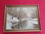 Stary obraz na płótnie sygnowany