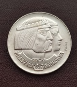 MONETA 100 ZŁ. Mieszko i Dąbrówka. 1966 rok. SREBRO 900