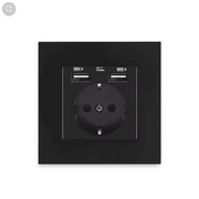 Gniazdko pojedyncze ścienne z ładowarką 2x USB A