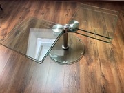 STOLIK KAWOWY SZKLANY PRZESUWNE SKRZYDŁA HARTOWANY