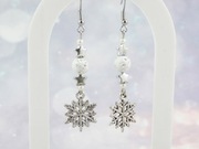 Native Bloom kolczyki PŁATKI ŚNIEGU vintage retro zima na prezent NA132