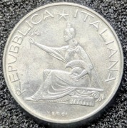 500 lirów 1961. Włochy.  Moneta 0,30 uncji oz srebra 999 Czytaj opis