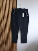 Czarne eleganckie spodnie z guzikami elastyczne 8XL 9XL Plus Size 