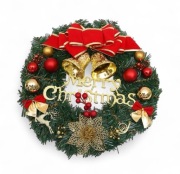 Wianek Świąteczny Bożonarodzeniowy z Ozdobami – Merry Christmas, 40 cm