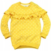 Breeze Bluza Żółta w Kropki z Falbanką Rozmiar 104