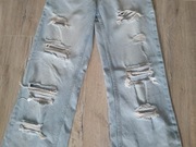 SPODNIE szerokie jeansy BERSHKA młodzieżowe damskie dziewczęce r. 34