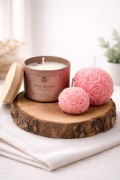 Zestaw świec sojowych ROSE BLOOM + świece róża kula