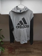 Szara bluza adidas M z kapturem vintage retro old school y2k 00s