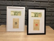 Prezent 50 ROCZNICA, URODZINY, kartka kalendarza 1975r. z banknotem