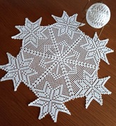 Serwetka szydełkowa "Śnieżynki" - śnieżnobiała 55 cm Świąteczna