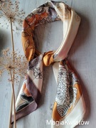 Apaszka duża krem, c.brąz, pomarańcz i rudy