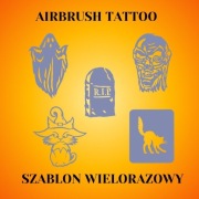 Zestaw szablonów do tatuaży Airbrush, facepainting,wielorazowy Halloween