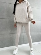 Komplet Dresowy Ocieplany Bluza + Leginsy Prążek /MOTION 