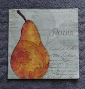 Złota gruszka vintage serwetki decoupage