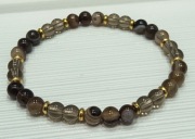 Bransoletka damska z Agatu z Botswany i Kwarcu Dymnego