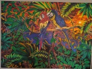 Obraz na płótnie. " Papugi " . Acryl