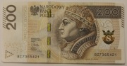200 zł 2015 BI 7365421  cyfry od 1 do 7, prawie drabinka