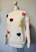 Sweter w serduszka , nowy, rozmiar uniwersalny