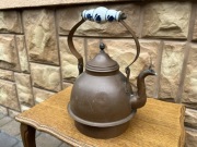 Miedziany Dzbanek Czajnik z Ceramiczną Rączką Retro Vintage