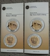 Foldery do monety 5 złotych RATUSZ w BRZEGU  wersja polska i angielska 