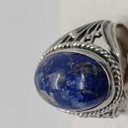 Stary rosyjski pierscionek z lapis lazuli