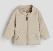 Stylowa wiosenna kurtka bluza pikowana na suwak H&M 86 beżowa  Jak Nowa