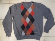 CHARLES VOGELE SWETER SZARY ROMBY BAWEŁNA  L 