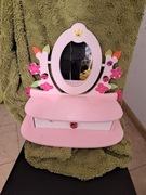 Drewniana Toaletka Dziecięca z Lustrem i Akcesoriami Elefun 35,6x34,4x19 cm