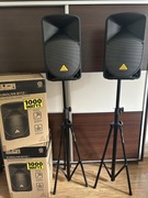 Kolumny aktywne Behringer B112D + przewody do panelu DJ – używane, sprawne 