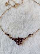 Naszyjnik - srebro złocone 925 HS + granaty 