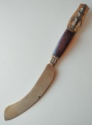 Tajski nóż deserowy BRĄZ / DREWNO TEKOWE – Vintage 25 cm.