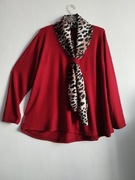 Nowa bluzka bordowa z szalikiem panterka Made in Italy