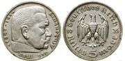 Srebrna moneta Niemcy - III Rzesza - 5 Marek 1935 r. HINDENBURG - Srebro