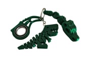 Keyrambit + Ruchoma Czacha 3D + DINO | Fidget Brelok | Metallic Green