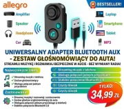 Adapter BT do radia samochodowego AUX|Zestaw głośnomówiący|Mikrofon|USB