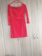 Sukienka czerwona z koronką 