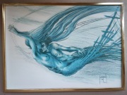 F. Saint Genies, W uścisku, litografia oryginalna 